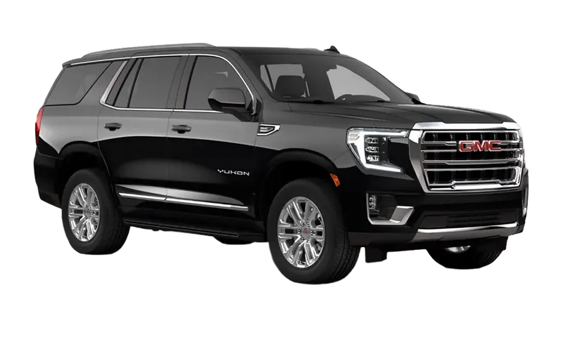 Black GMC Yukon SUV.