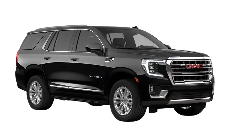 Black GMC Yukon SUV.